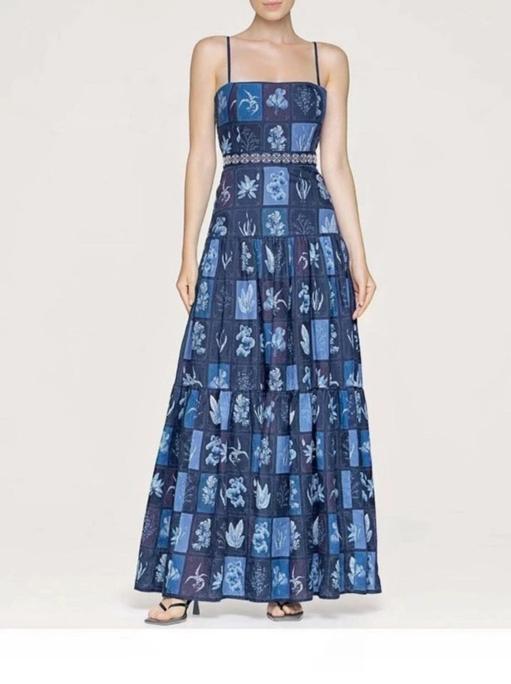 Agua by Agua Bendita Lima Algae Maxi Dress Blue & White